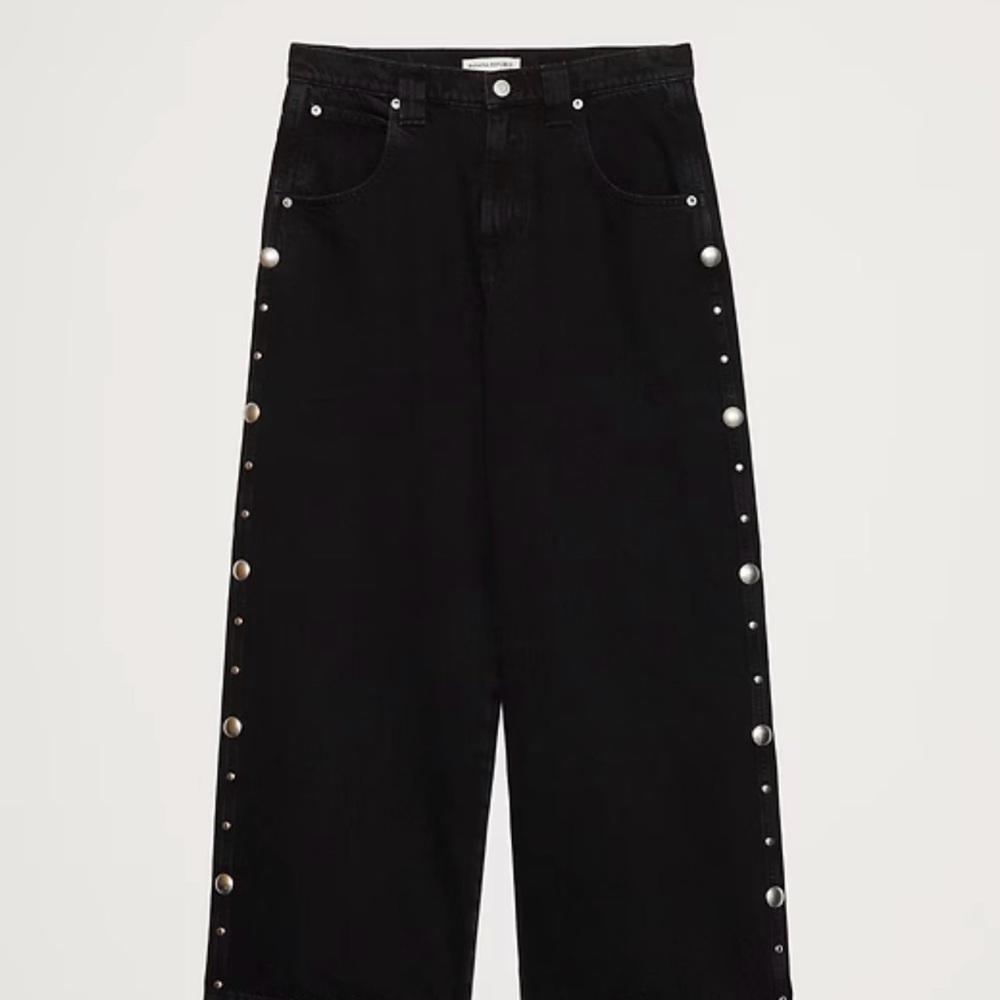 Banana Republic Black Flare Jeans with Silver stud  Details